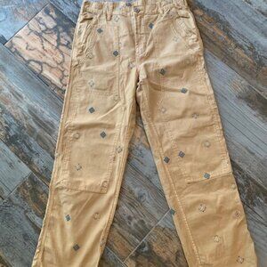 Anthropologie Roamer Khaki Flowers Cargo Pilcro Womens Pants Sz 27